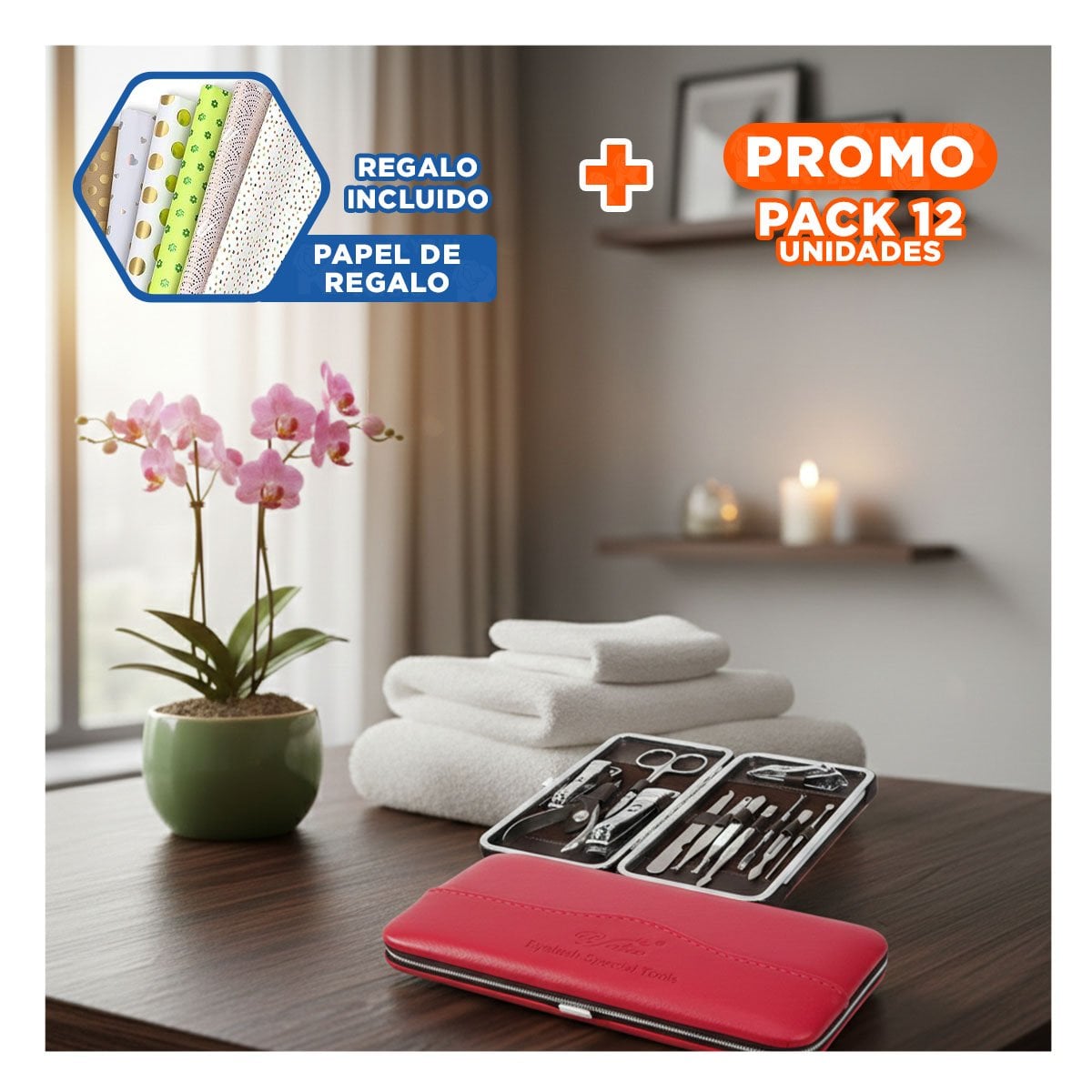 PACK12 ORGANIZADOR PROFESIONAL PARA MANOS Y PIES 12 PIEZAS COLOR ROJO Y+PAPEL REGALO - 1