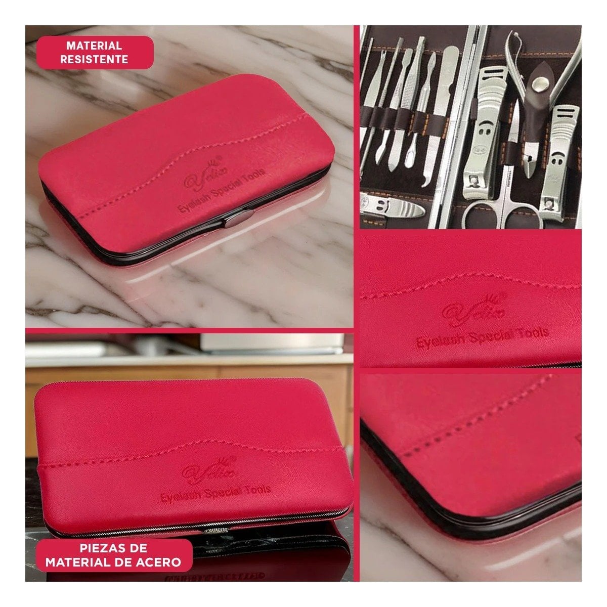 PACK12 ORGANIZADOR PROFESIONAL PARA MANOS Y PIES 12 PIEZAS COLOR ROJO Y+PAPEL REGALO - 2