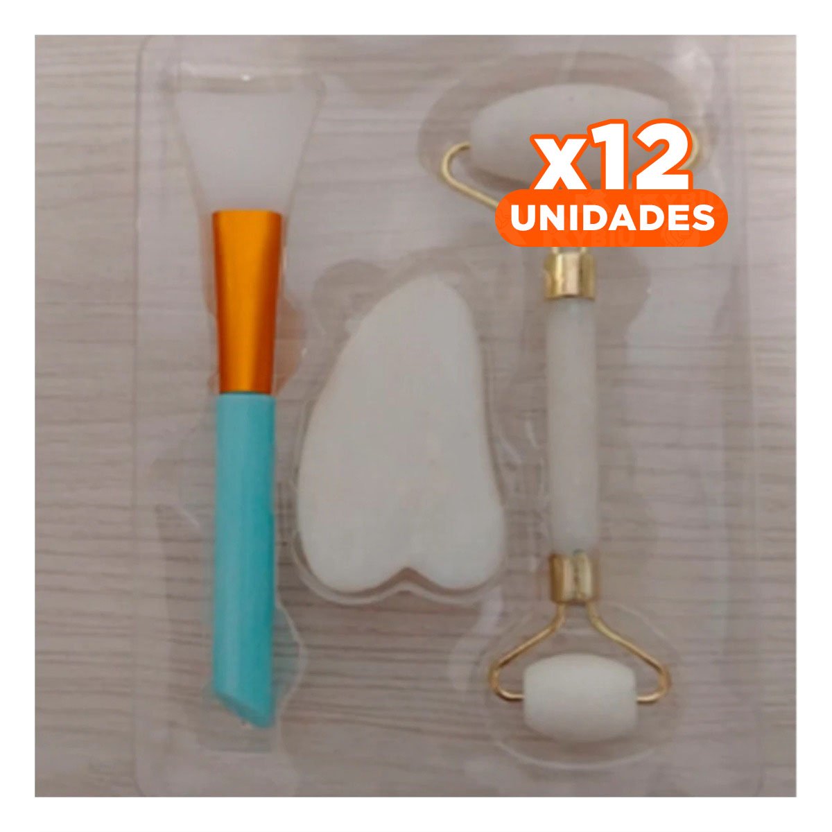 PACK12 INSTRUMENTO DE JADE SET DE 3 BLANCO PARA SUAVIZAR Y TONIFICAR LA PIEL - 1