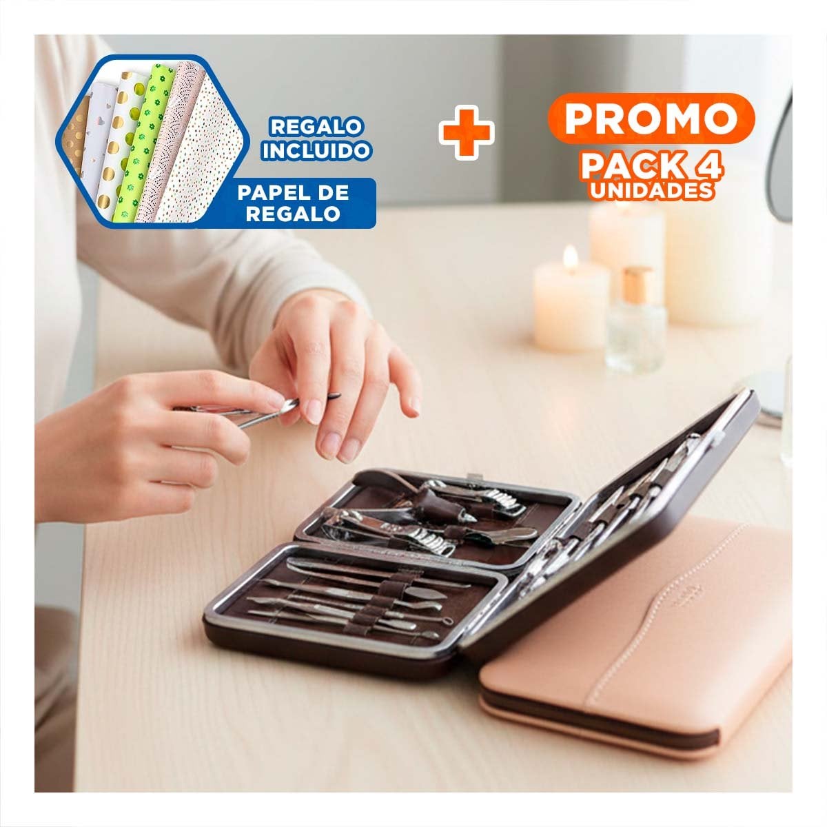 PACK4 ORGANIZADOR COMPACTO PARA BELLEZA DE UÑAS 12 PIEZAS MELON Y+PAPEL REGALO - 1