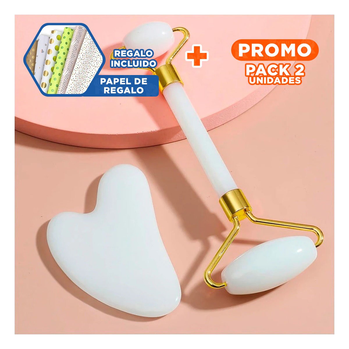 PACK2 DISPOSITIVO DE JADE SET DE 3 BLANCO PARA REJUVENECER Y LUMINOSIDAD Y+PAPEL REGALO - 1