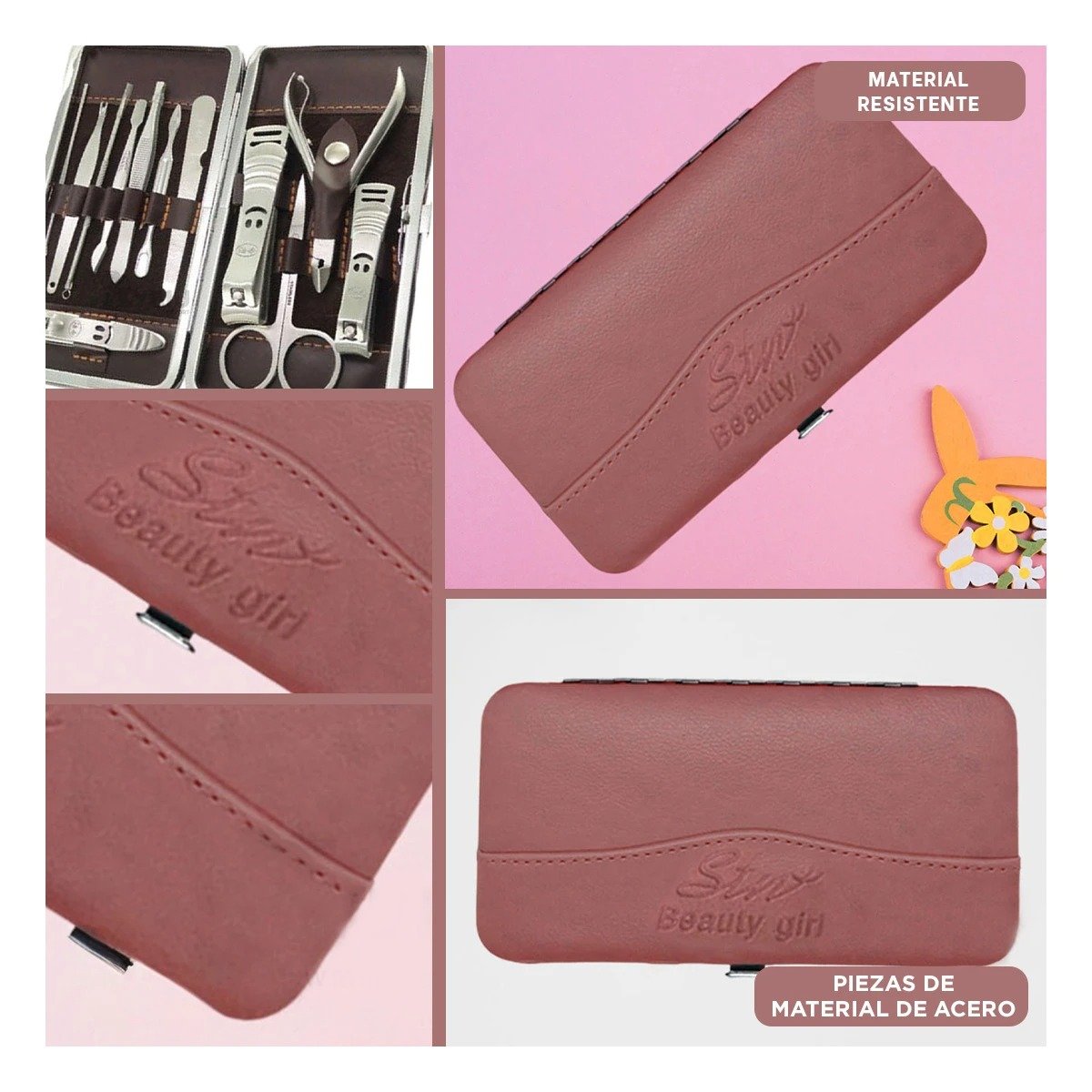 PACK12 ORGANIZADOR PROFESIONAL PARA MANOS Y PIES 12 PIEZAS COLOR GUINDA Y+PAPEL REGALO - 2