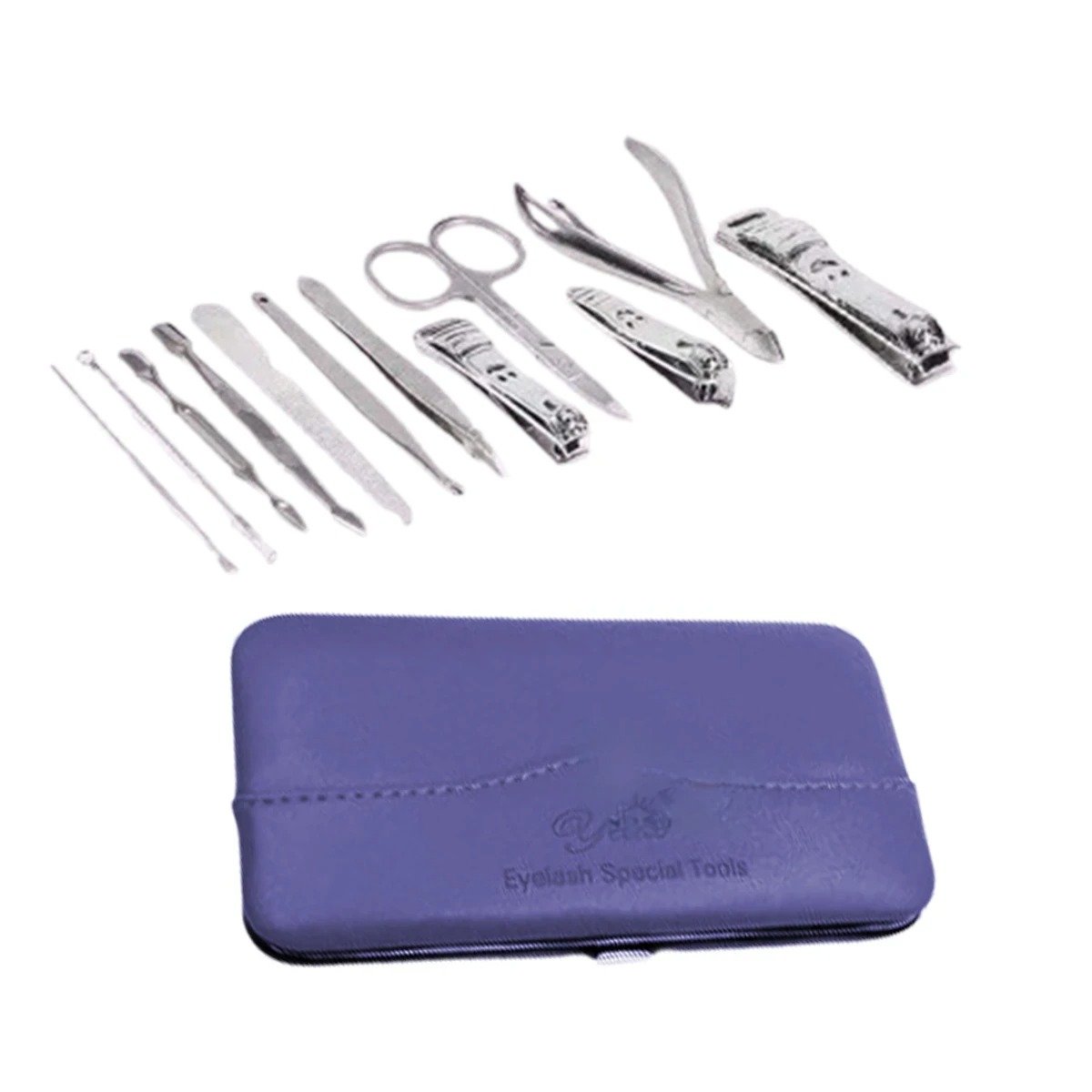 PACK4 MALETA PROFESIONAL DE HERRAMIENTAS PARA UÑAS 12 PIEZAS COLOR AZUL ACERO Y+PAPEL REGALO - 3
