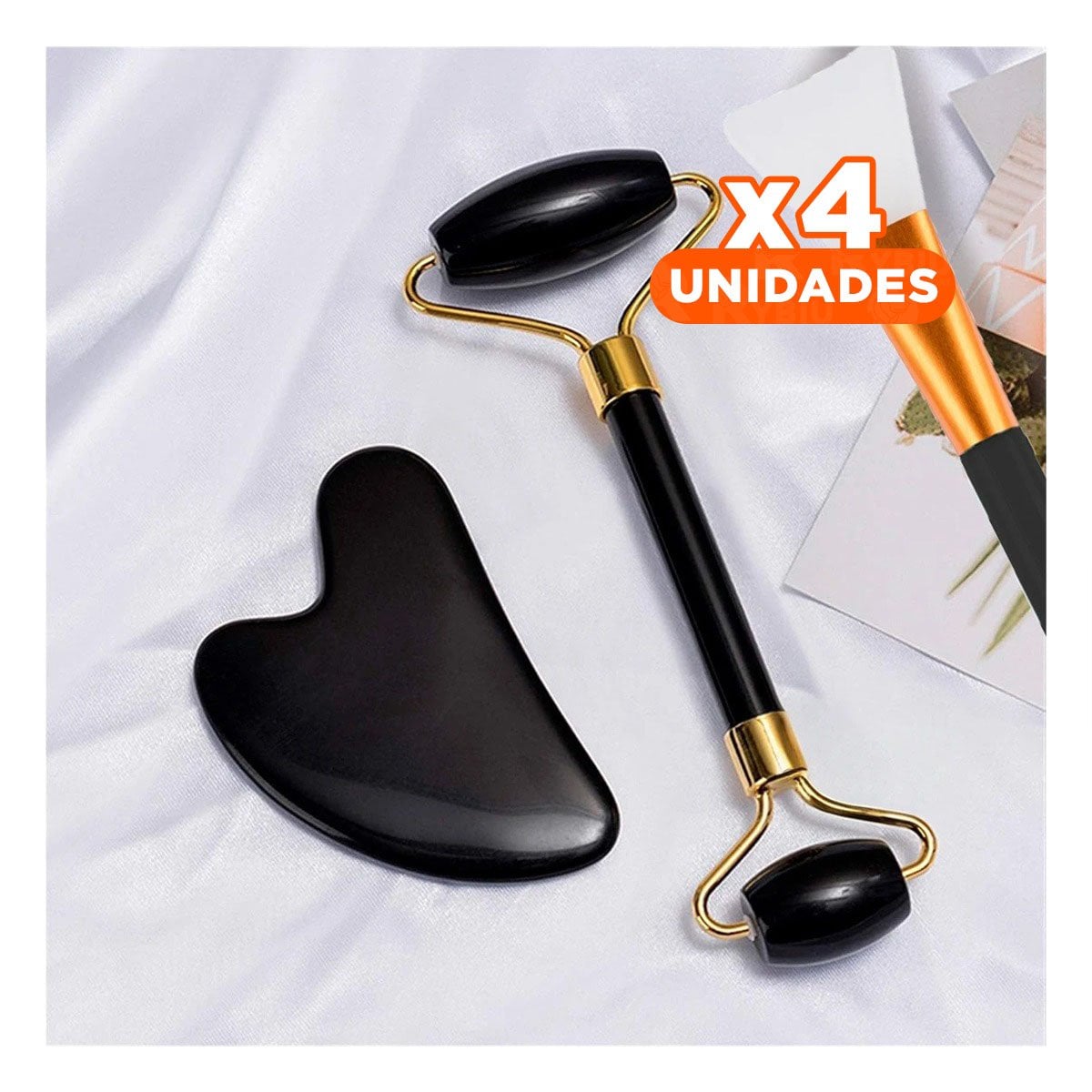 PACK4 EXTRACTOR FACIAL SET DE 3 DE JADE NEGRO PARA CUIDADO Y RELAJACION DEL ROSTRO - 1