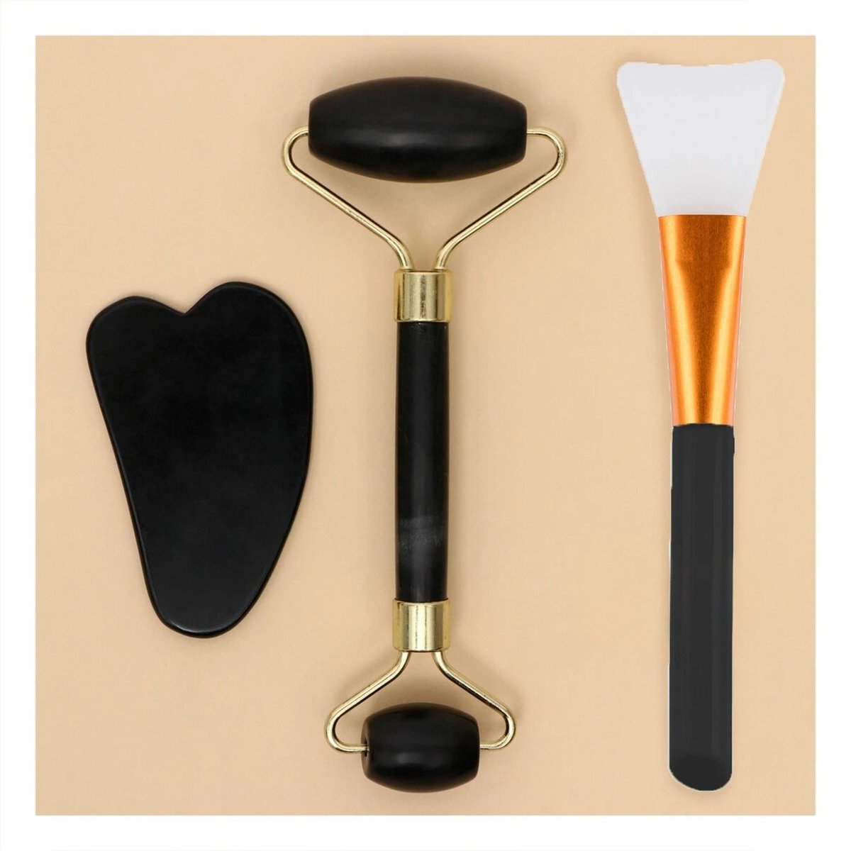 PACK4 EXTRACTOR FACIAL SET DE 3 DE JADE NEGRO PARA CUIDADO Y RELAJACION DEL ROSTRO - 2