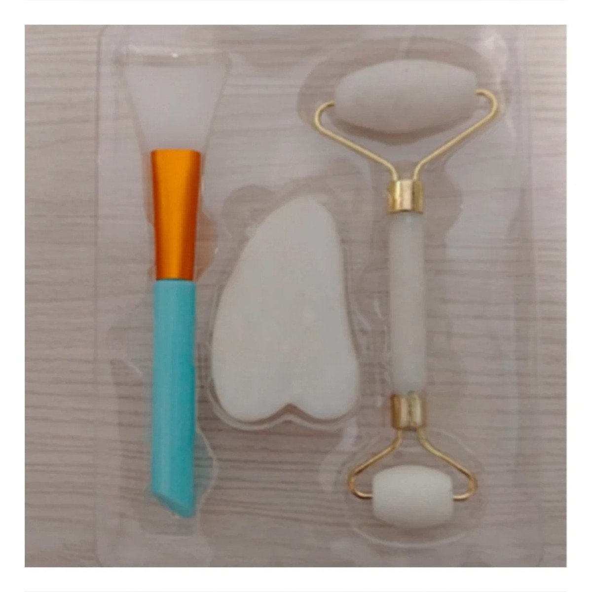 PACK6 INSTRUMENTO FACIAL SET DE 3 DE JADE BLANCO PARA MASAJE PROFUNDO Y+REGALO STICKER - 3