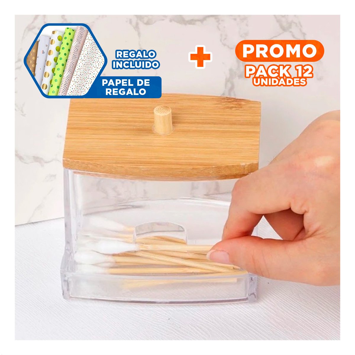 PACK12 FRASCO MODERNO PARA BANO CON DISEÑO ACRILICO Y+PAPEL REGALO - 1