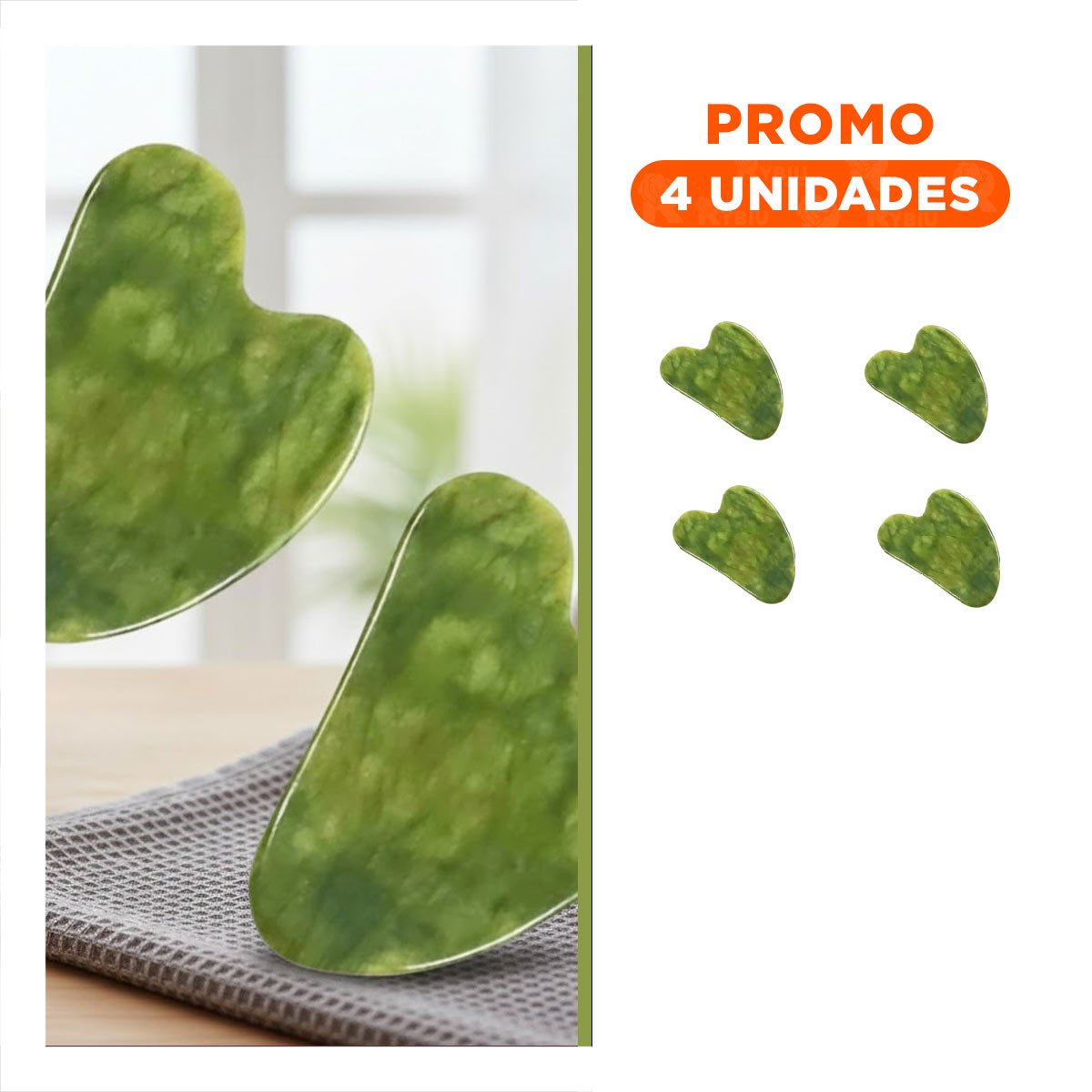 PACK4 MASAJEADOR DE BELLEZA VERDE PARA LUMINOSIDAD Y CUIDADO FACIAL Y+REGALO STICKER - 1