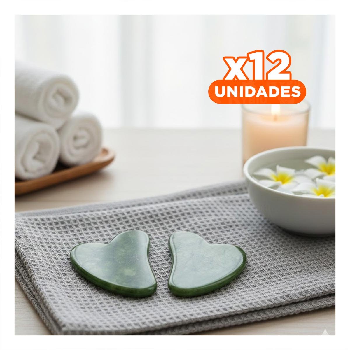 PACK12 PIEDRA DE BELLEZA VERDE PARA RELAJACION Y CUIDADO DEL CUTIS - 1