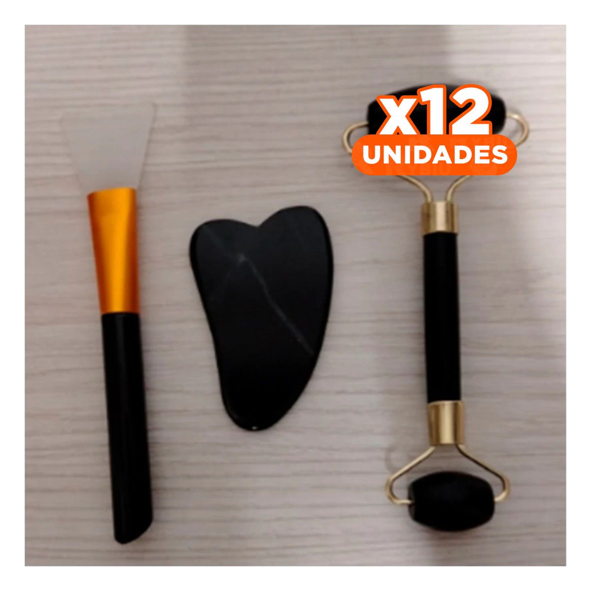 PACK12 INSTRUMENTO FACIAL SET DE 3 DE JADE NEGRO PARA MASAJE PROFUNDO Y BIENESTAR - 1