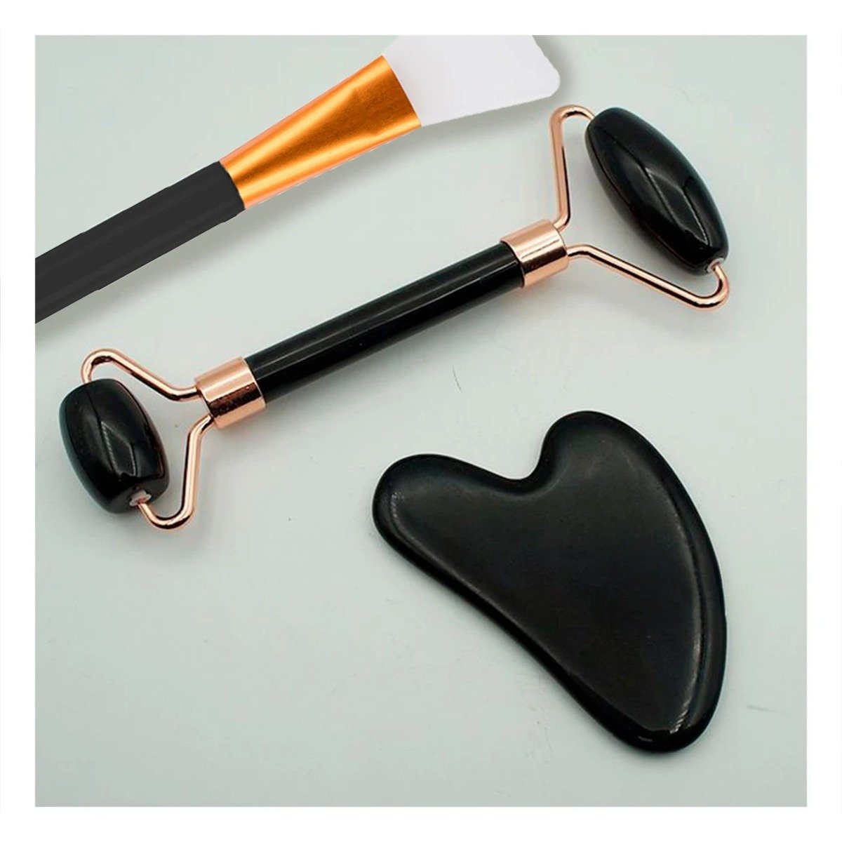 PACK12 INSTRUMENTO FACIAL SET DE 3 DE JADE NEGRO PARA MASAJE PROFUNDO Y BIENESTAR - 2