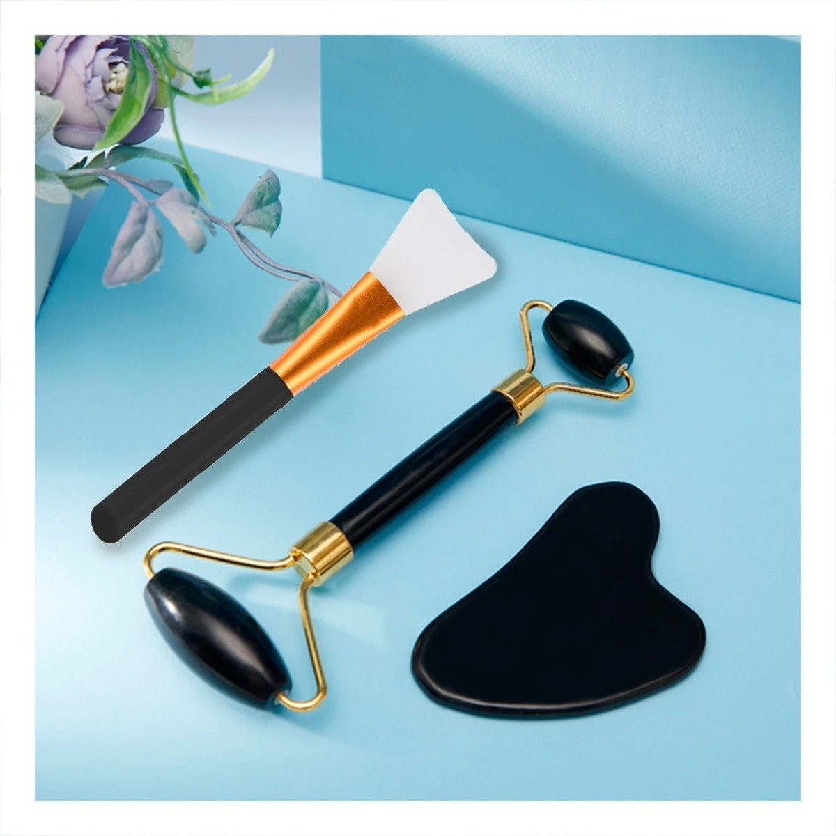 PACK12 INSTRUMENTO FACIAL SET DE 3 DE JADE NEGRO PARA MASAJE PROFUNDO Y BIENESTAR - 3