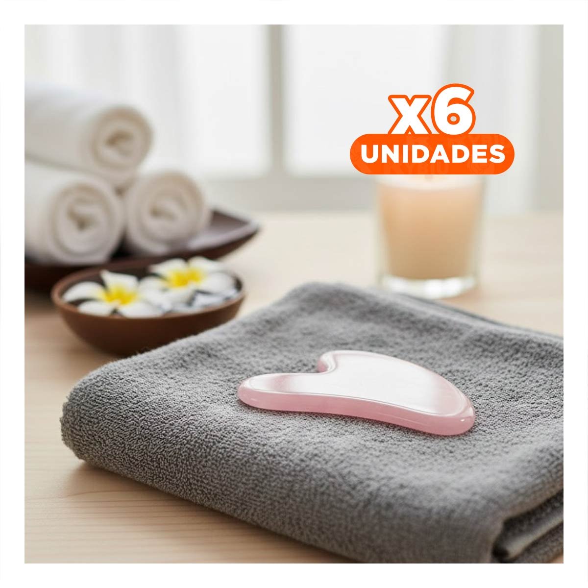 PACK6 HERRAMIENTA ROSADO CLARO PARA MASAJE Y BRILLO NATURAL DEL ROSTRO Y+REGALO STICKER - 1