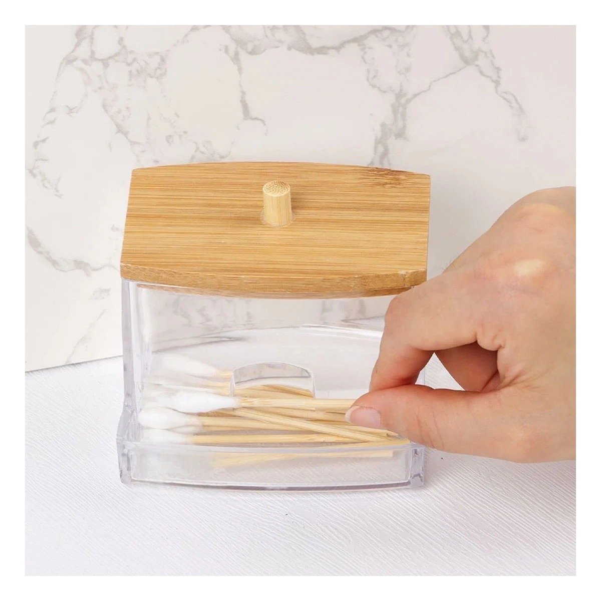 PACK12 FRASCO COMPACTO PARA ORGANIZAR HISOPOS EN TOCADOR Y+REGALO STICKER - 5