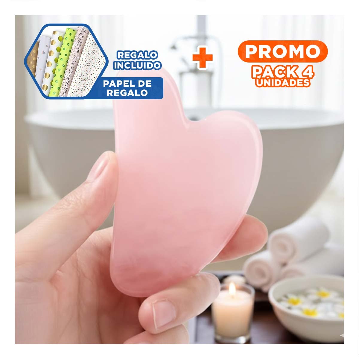 PACK4 DISPOSITIVO ROSADO CLARO PARA SUAVIZAR Y RELAJAR LA PIEL DEL ROSTRO Y+PAPEL REGALO - 1