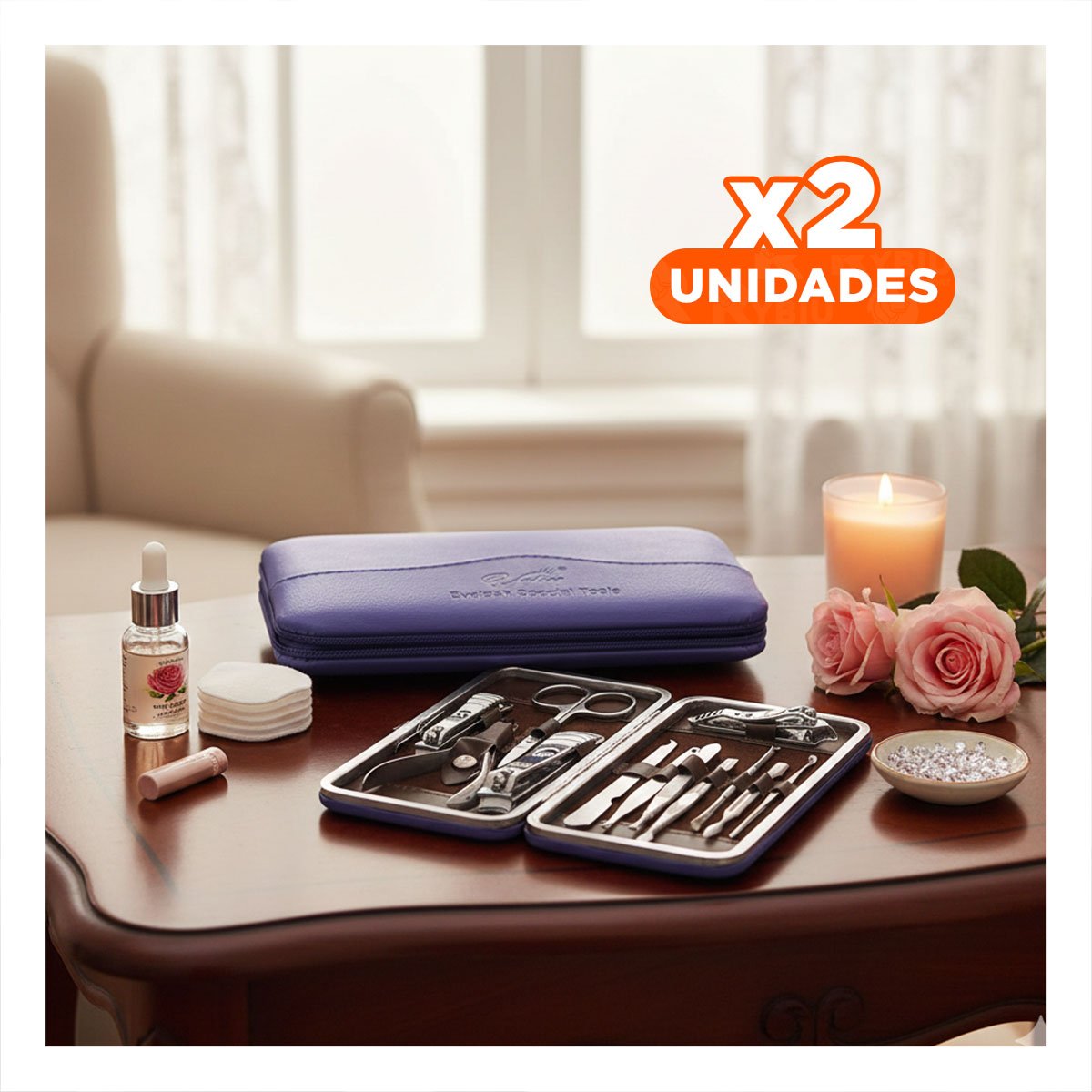 PACK12 ORGANIZADOR DE ACCESORIOS PARA UÑAS 12 PIEZAS AZUL ACERO - 1