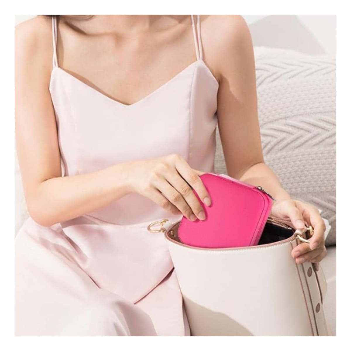PACK2 SET JOYERO MINI PORTATIL PARA MUJER EN FUCSIA - 3