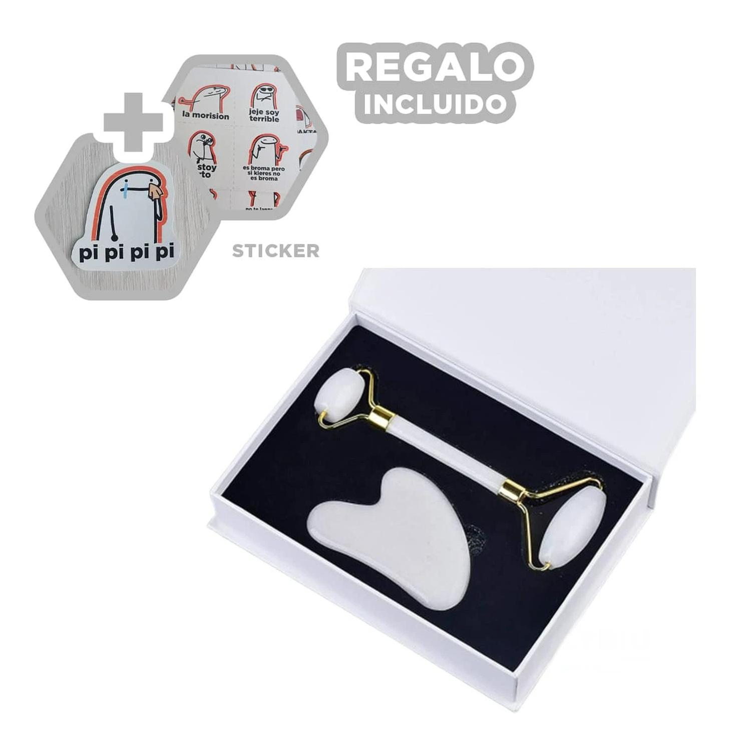 MASAJEADOR DE DOBLE SET PARA CARA BLANCO Y+REGALO STICKERS - 1