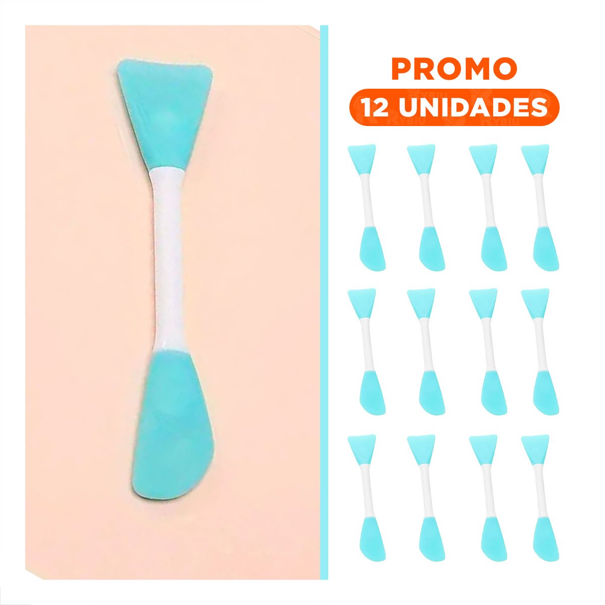 PACK12 BARRITA DOBLE PUNTA CELESTE PARA APLICACION UNIFORME DE CREMAS Y SERUMS Y+REGALO STICKER - 1