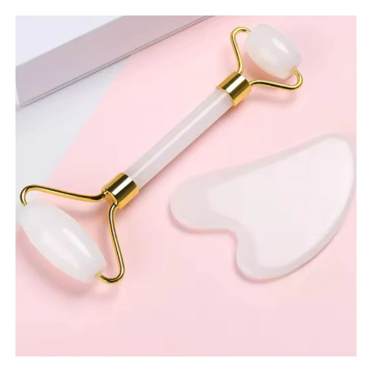 PACK6 INSTRUMENTO FACIAL SET DE 2 DE PLASTICO BLANCO PARA MASAJE PROFUNDO Y+REGALO STICKER - 3
