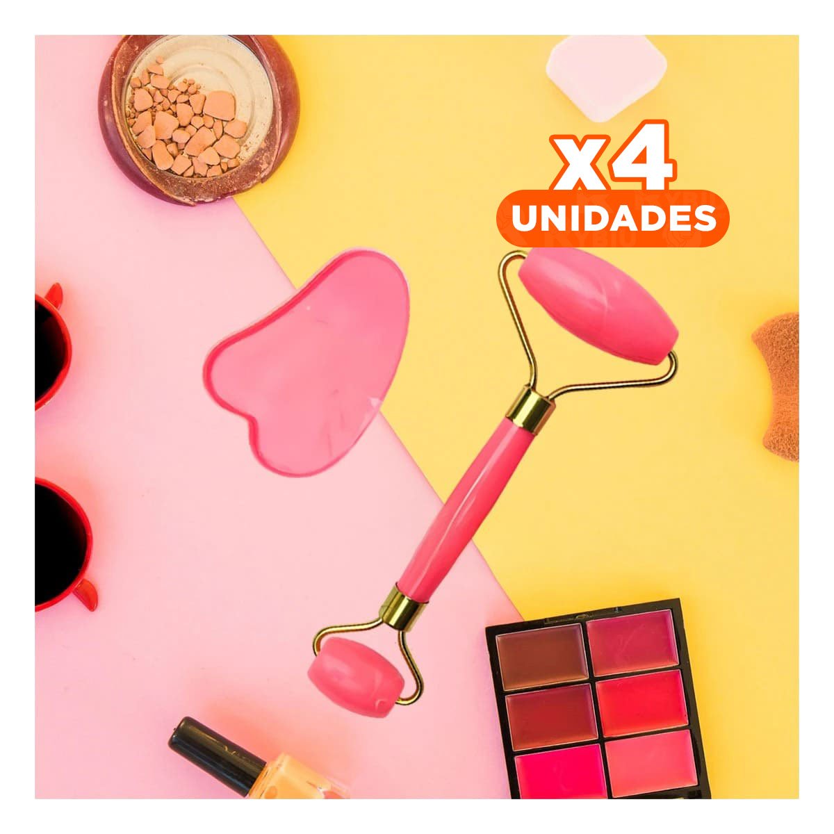 PACK4 EXTRACTOR FACIAL SET DE 2 DE PLASTICO ROSADO PARA CUIDADO Y RELAJACION DEL ROSTRO - 1