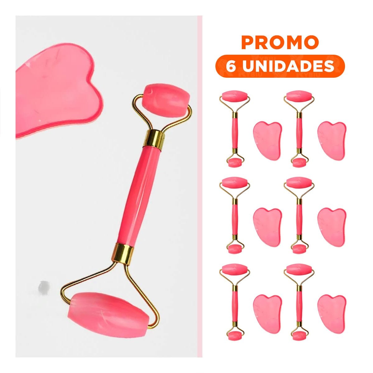 PACK6 EXTRACTOR FACIAL ROSADO SET DE 2 DE PLASTICO PARA REJUVENECIMIENTO Y TONIFICACION - 1