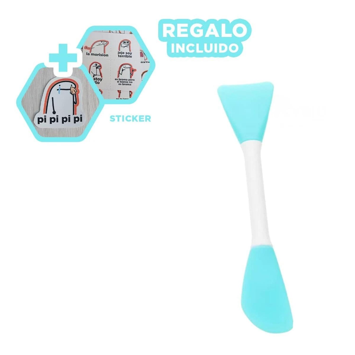 PACK6 BROCHA PARA MASCARILLAS CELESTE Y+REGALO STICKERS - 1