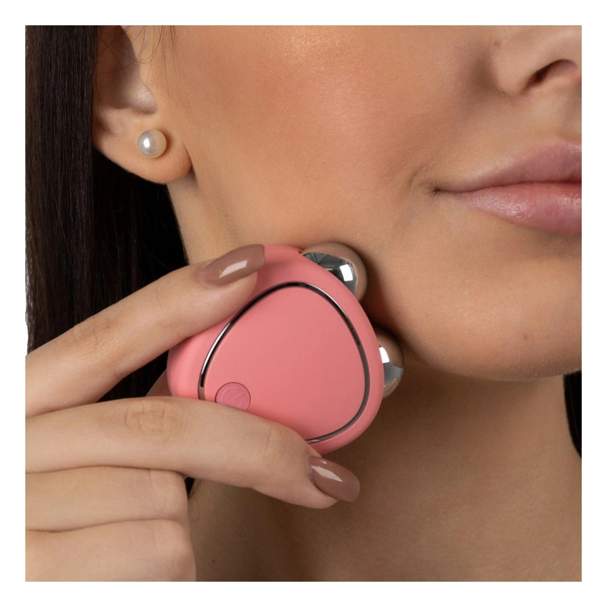 ACCESORIO FACIAL TRIANGULO DE DOBLE RODILLO ROSADO PARA ESTIMULAR LA CIRCULACION Y+PAPEL REGALO - 2