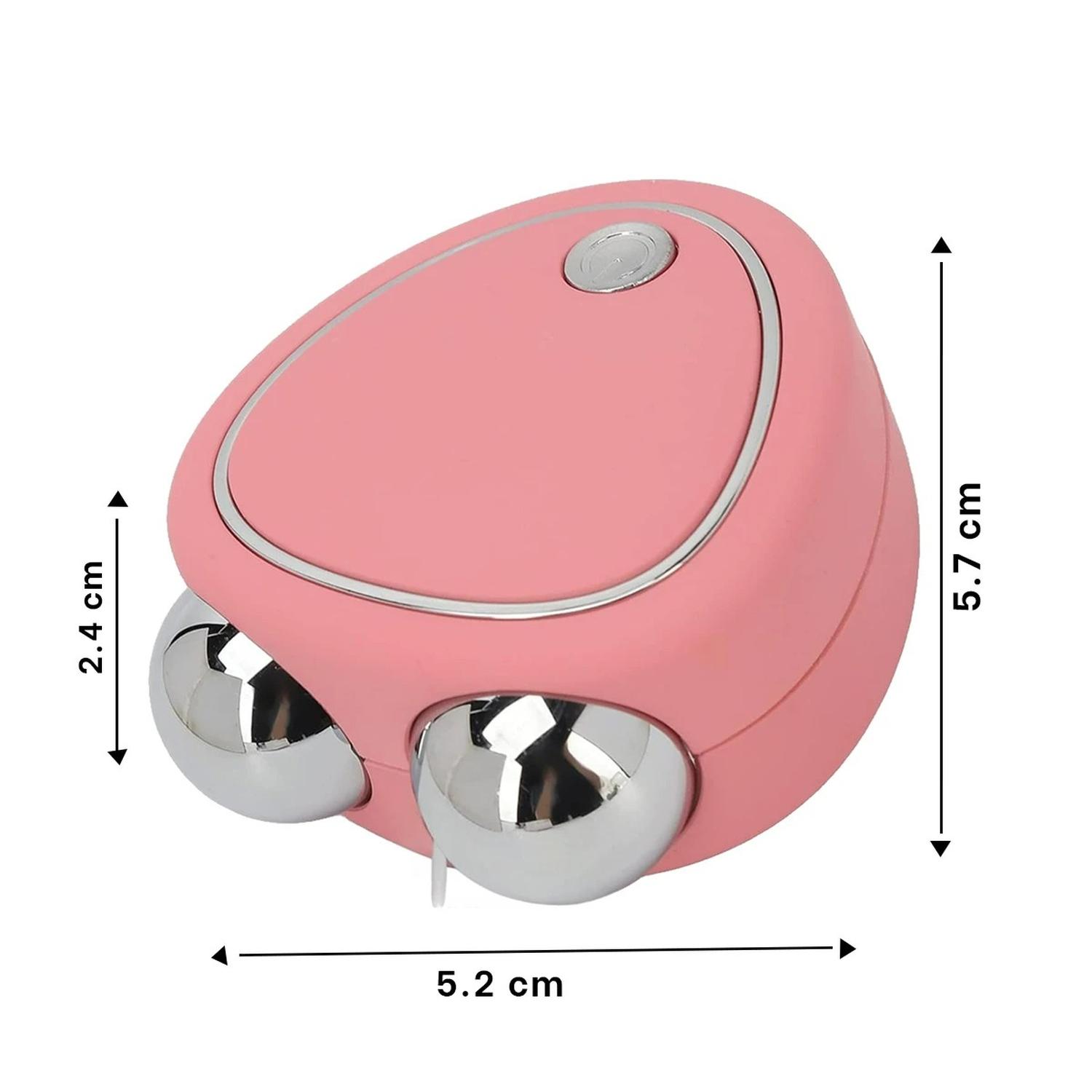 MASAJEADOR FACIAL DE DOBLE RODILLO DE 3 VELOCIDADES ROSADO - 4