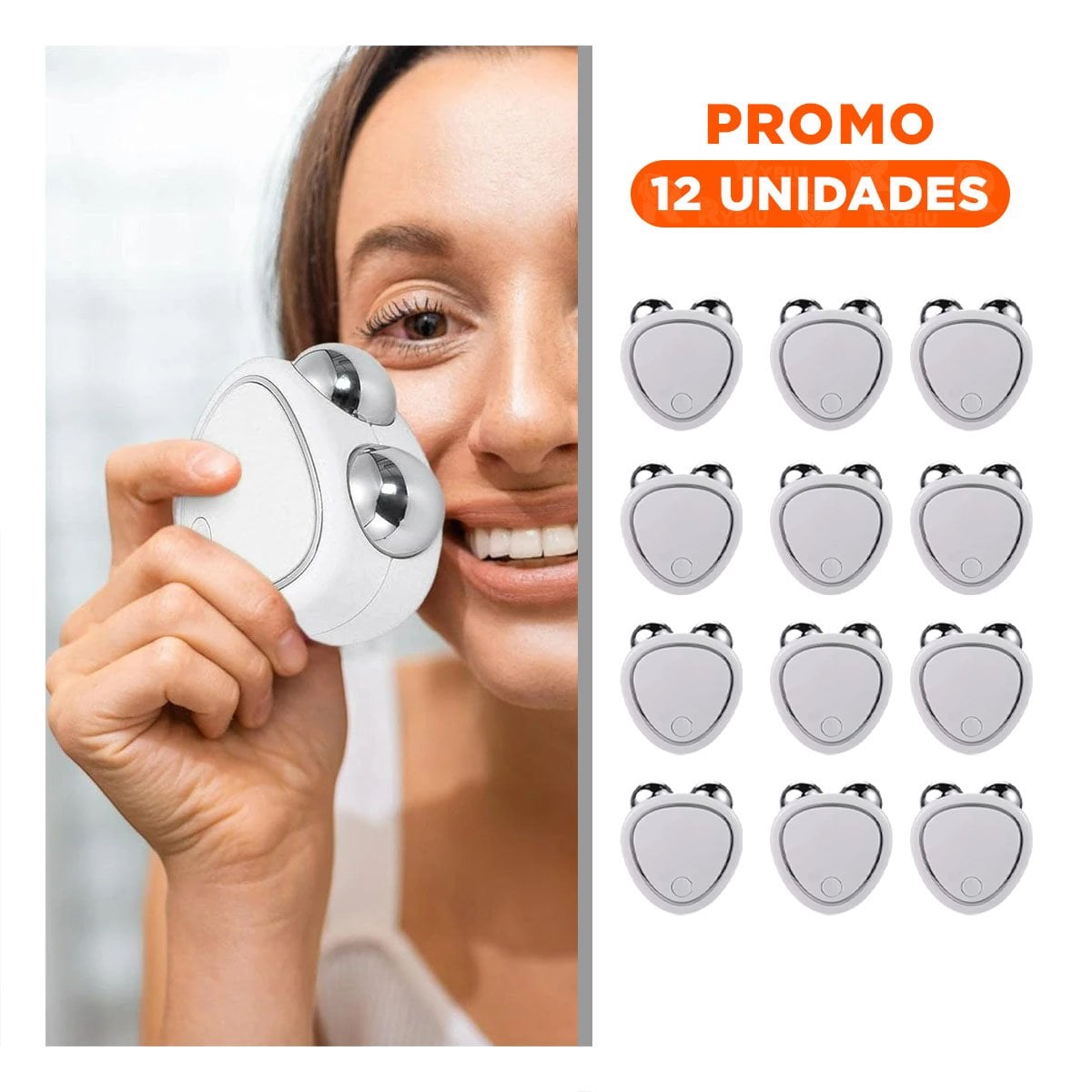 PACK12 INSTRUMENTO DE MASAJE TRIANGULO DE DOBLE RODILLO BLANCO PARA REDUCIR Y+REGALO STICKER - 1