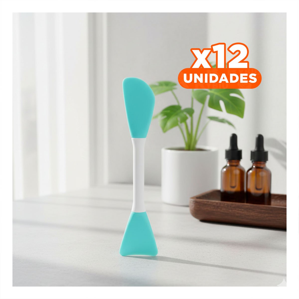 PACK12 RASPADOR DOBLE PUNTA CELESTE PARA CREMAS Y MASCARILLAS DE MANERA PRACTICA - 1