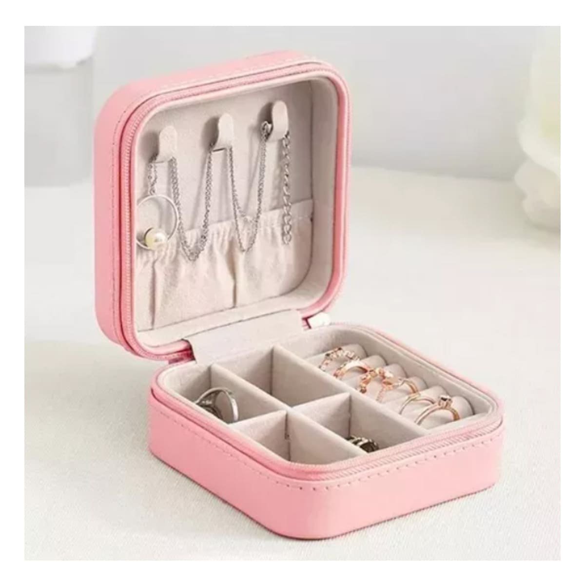 LINEA JOYERO MINI PORTATIL PARA MUJER EN ROSADO CLARO Y+REGALO STICKER - 5