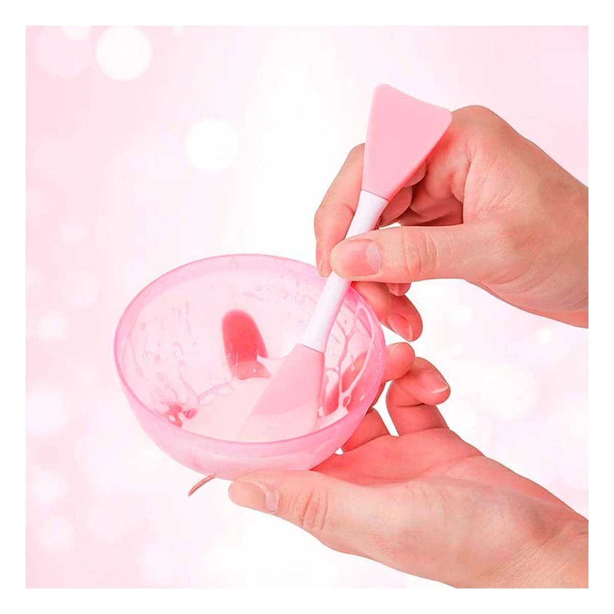 PACK2 UTENSILIO COSMETICO ROSADO PARA TRATAMIENTOS DEL ROSTRO Y MASCARILLAS - 2