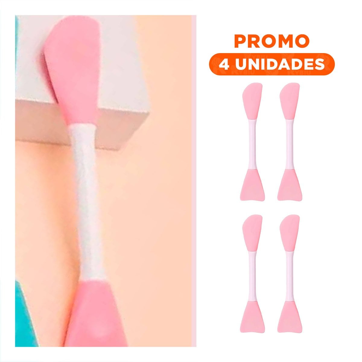 PACK4 ESPATULA DE SPA ROSADO PARA DISTRIBUIR CREMAS Y MASCARILLAS Y+REGALO STICKER - 1