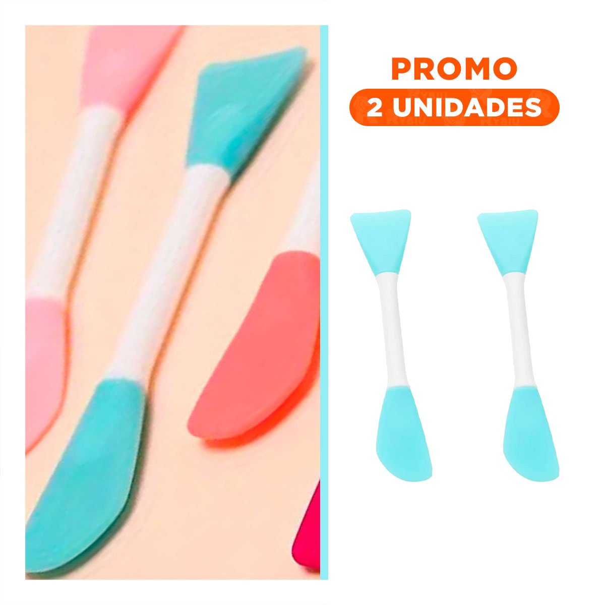 PACK2 UTENSILIO COSMETICO CELESTE PARA TRATAMIENTOS DEL ROSTRO Y MASCARILLAS - 1
