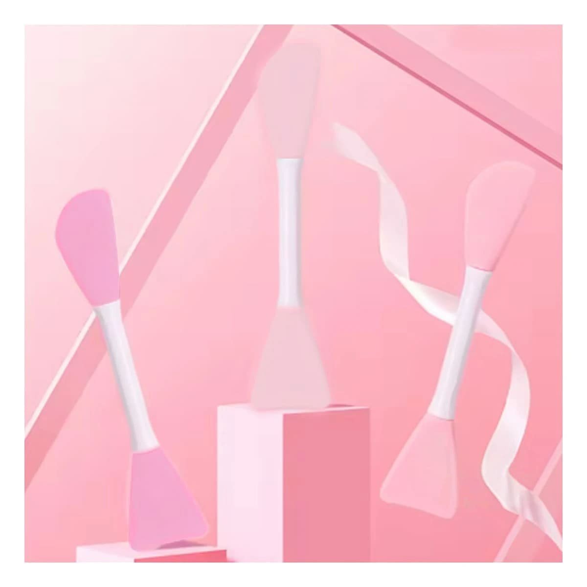 PACK4 ESPATULA ESTETICA ROSADO PARA MASCARILLAS Y CREMAS FACIALES CON COMODIDAD - 5