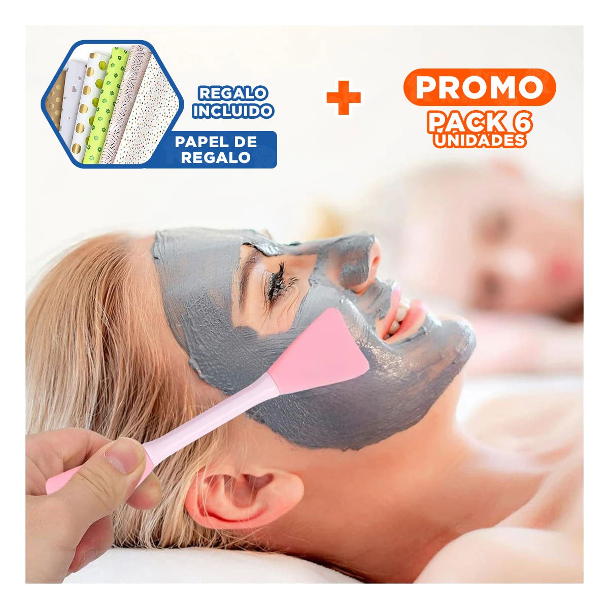 PACK6 ESPATULA PROFESIONAL ROSADO PARA APLICACION PRECISA DE CREMAS Y+PAPEL REGALO - 1
