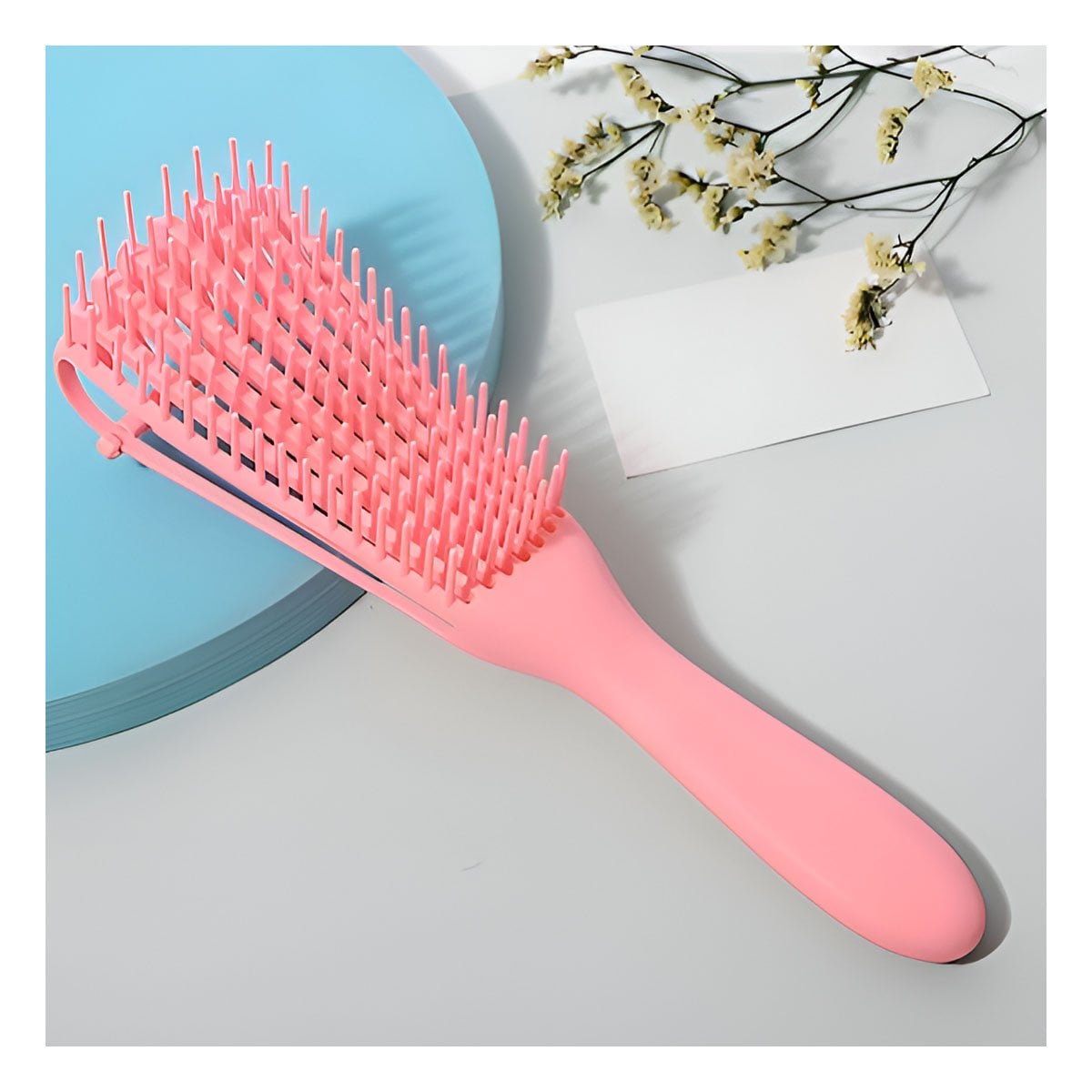 PACK4 CEPILLO SUAVE DESENREDANTE ROSADO PARA CABELLO DIARIO Y+PAPEL REGALO - 5