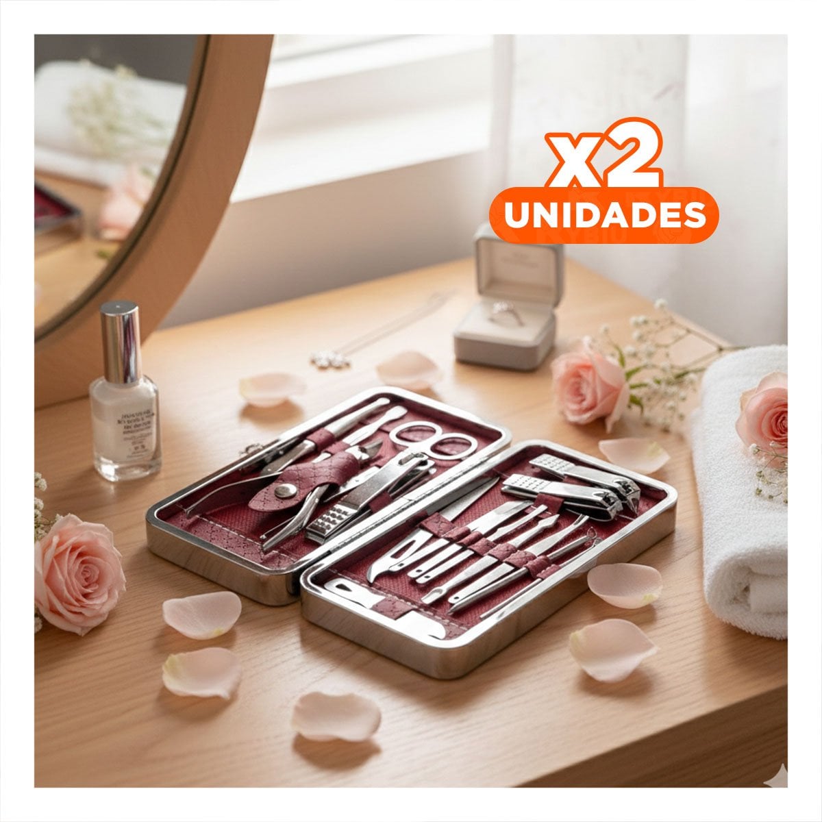 PACK2 KIT GUINDA DE MANICURE Y PEDICURE 16 PIEZAS Y+REGALO STICKER - 1