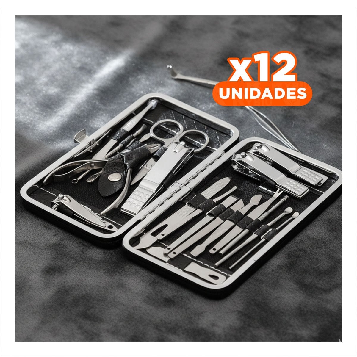 PACK12 EQUIPO NEGRO DE MANICURE Y PEDICURE 16 PIEZAS - 1