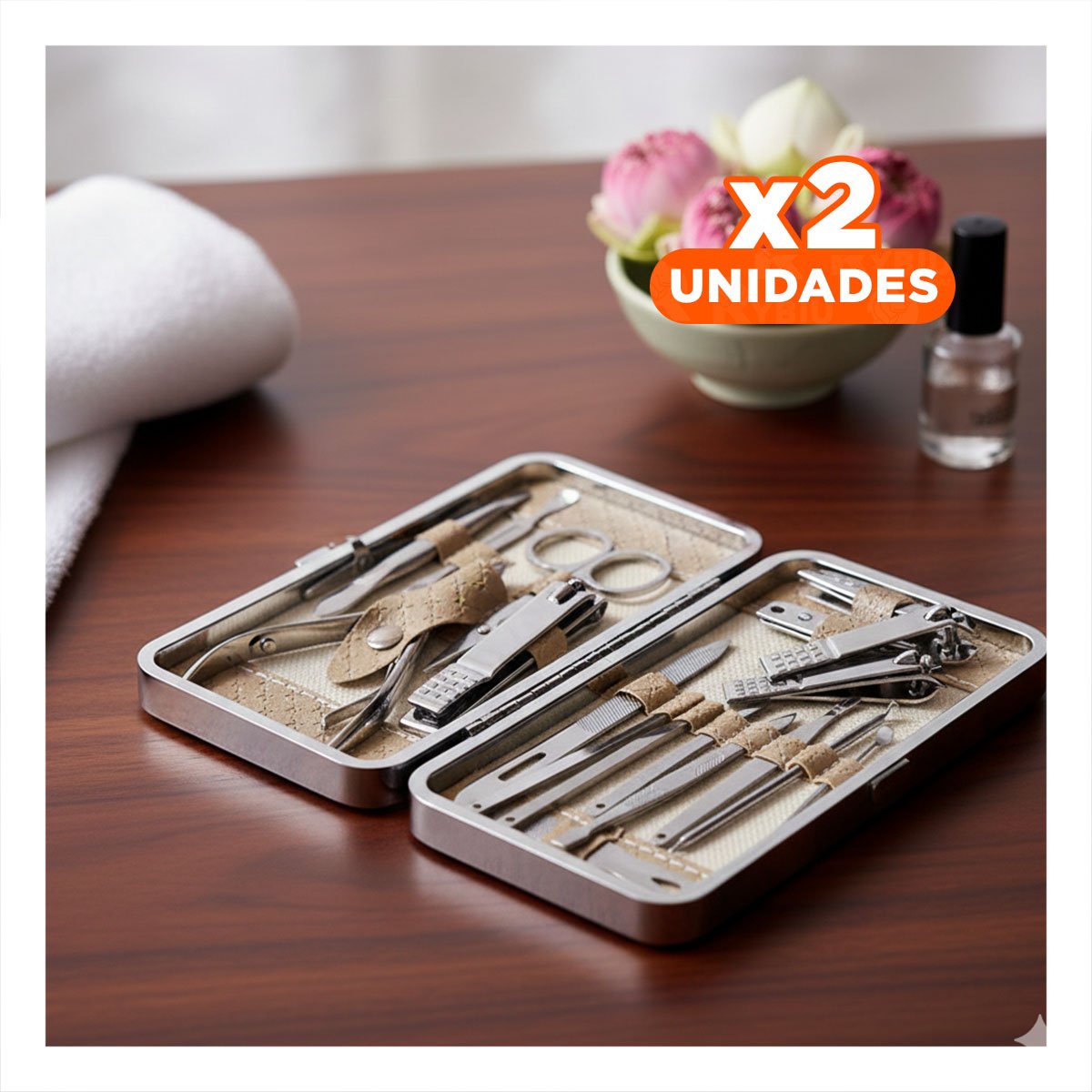 PACK2 KIT MOSTAZA DE MANICURE Y PEDICURE 16 PIEZAS Y+REGALO STICKER - 1