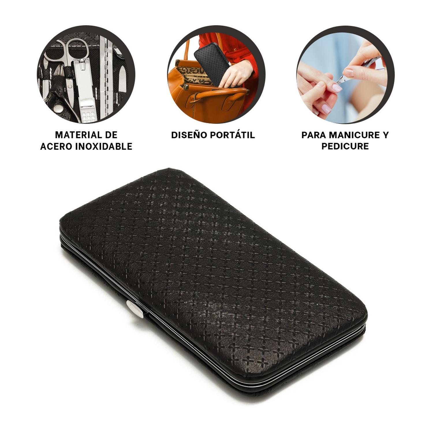 PACK2 KIT NEGRO DE MANICURE Y PEDICURE 16 PIEZAS Y+REGALO STICKER - 6