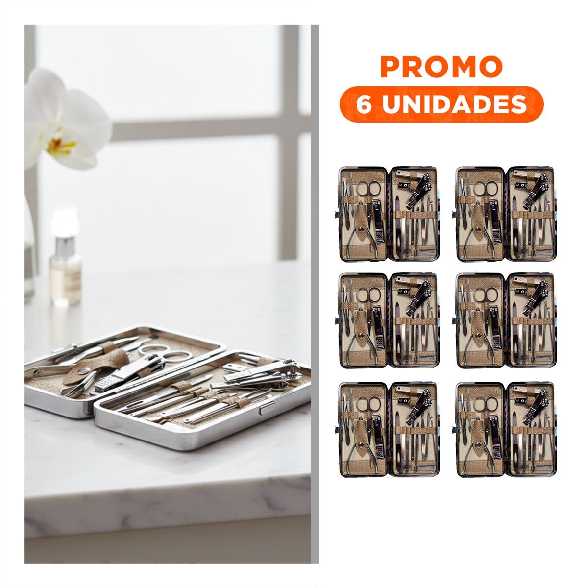 PACK6 COLECCION MOSTAZA DE MANICURE Y PEDICURE 16 PIEZAS - 1