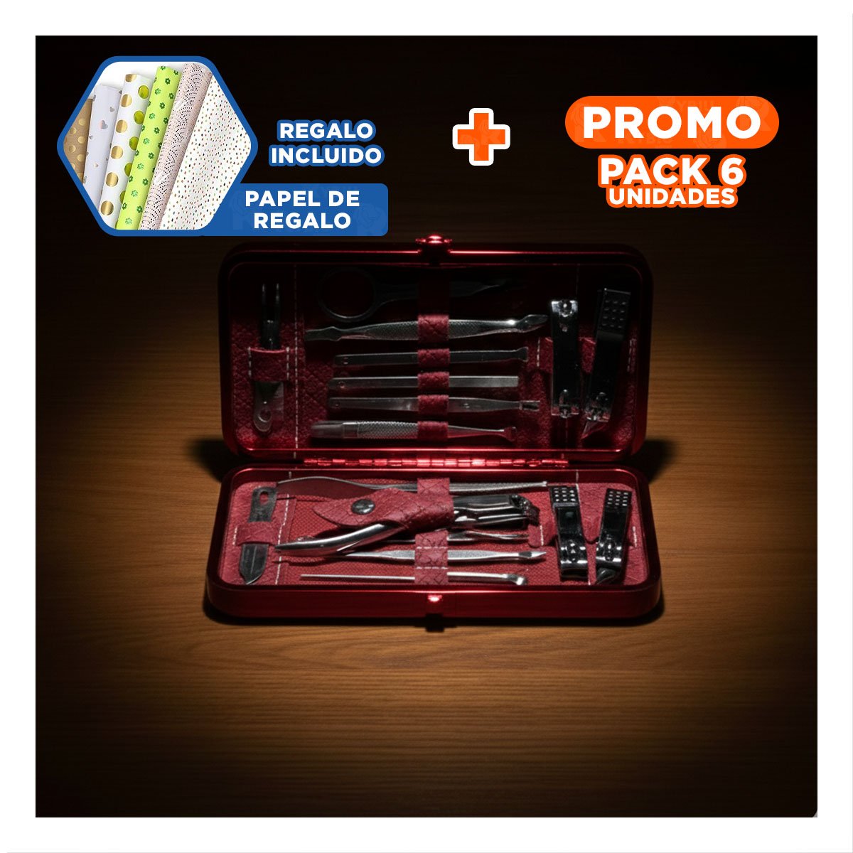 PACK6 ACCESORIOS GUINDA DE MANICURE Y PEDICURE 16 PIEZAS Y+PAPEL REGALO - 1