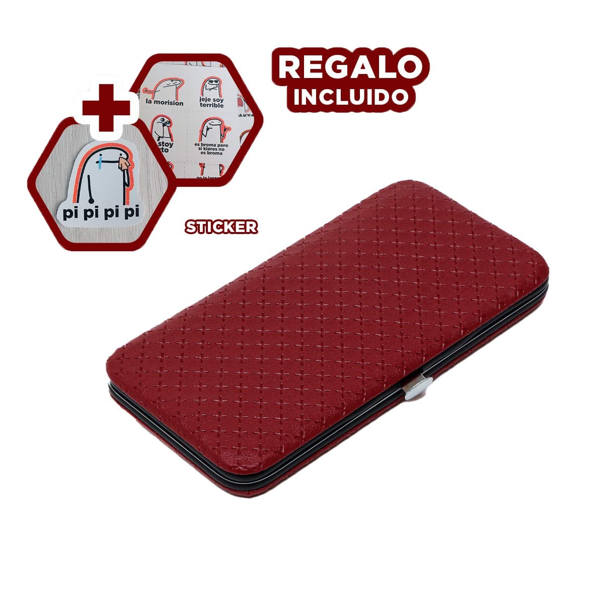FORMATO MANICURE Y PEDICURE 16 PIEZAS EN GUINDA Y+REGALO STICKER - 1