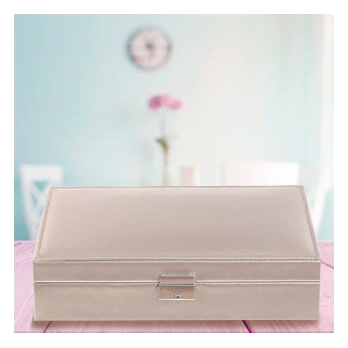 PACK6 ACCESORIO BEIGE BRILLANTE RECTANGULAR 20,5X12,5X5,5 CM PARA JOYAS - 5