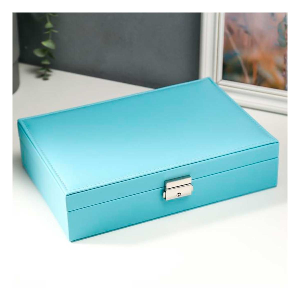 FORMATO JOYERO RECTANGULAR 20,5X12,5X5,5 CM CELESTE - 2