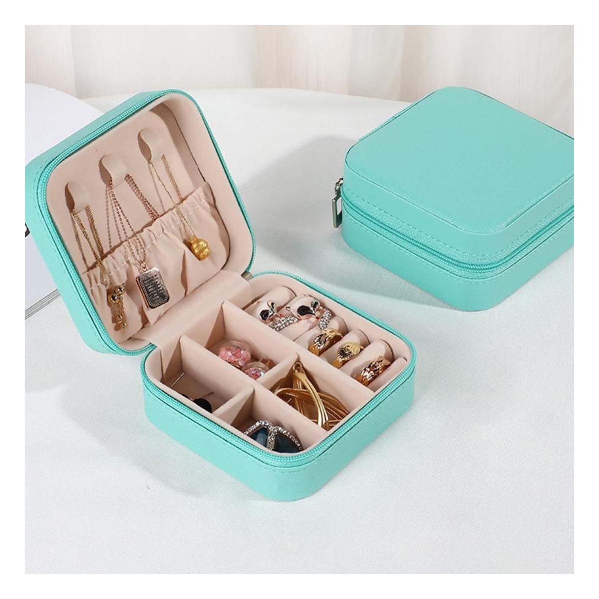 PACK12 COMPLEMENTO TURQUEZA MINI JOYERO PORTATIL PARA MUJER - 2