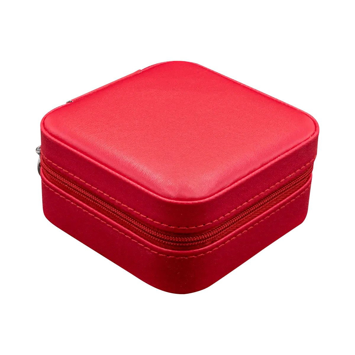 PACK6 JOYERO ELEGANTE CON ESPEJO CUERO PU ROJO PARA VIAJE Y+REGALO STICKER - 2