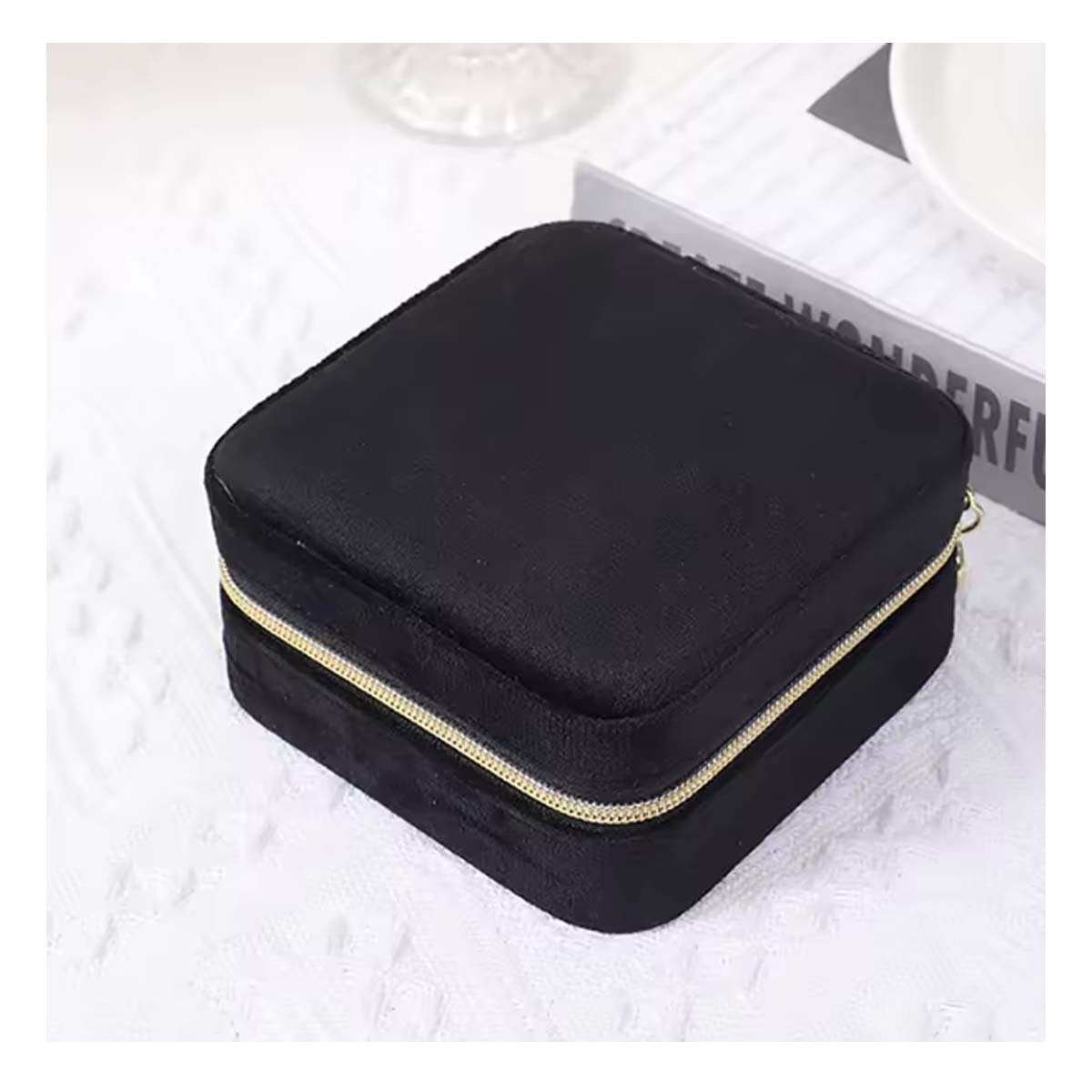 PACK6 COFRE PARA MUJER TERCIOPELO NEGRO COMPACTO Y+PAPEL REGALO - 2